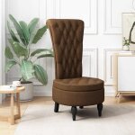 Fauteuil � pantoufle marron 56, 5 x 70 x 110 cm simili daim