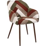 Fauteuil patchwork cotele scott - lot de 2