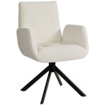 Fauteuil pivotant 360�, chaise de bureau / coiffeuse, design moderne capitonn�, 60x61x88 cm, tissu polyester ...