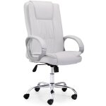 Fauteuil pivotant atlas simili cuir blanc Fauteuil pivotant atlas simili cuir blanc
