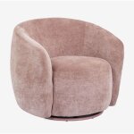 Sklum - fauteuil pivotant en chenille mieres rosé Sklum - fauteuil pivotant en chenille mieres rosé