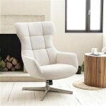 Fauteuil pivotant confort, couleur blanc naturel berlin