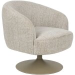 Fauteuil pivotant en tissu et m�tal - taupe - renate