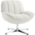 Fauteuil pivotant en tissu textur� beige volabo