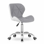 Fauteuil pivotant valora avola gris et blanc, design ergonomique