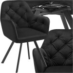 Tectake - fauteuil pivotant 180 en velours rembourr motif matelass noir