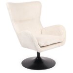 Fauteuil pivotant en velours ctel  clo  97cm beige