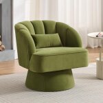 Lunsy - fauteuil pivotant en velours, fauteuil rond moderne, chaise coiffeuse en avec dossier ouvert, ...
