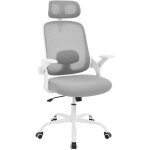 Woltu - fauteuil de pivotant chaise de bureau ergonomique, accoudoir pliable, hauteur r�glable, gris ...