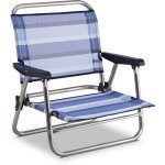 Fauteuil de plage bas nattes / pliants plages eru997 tx bleu ray� aluminium pliant
