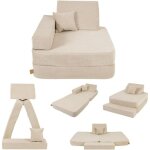 Angelove fauteuil pliable pour enfant � partir de 1 an et matelas de jeu - beige