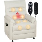 Fauteuil relax lectrique - homcom - massant et chauffant - dossier inclinable et repose - pieds - velours ...