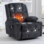 Fauteuil relax �lectrique massage chauffant, dossier et repose - pieds r�glables, 2 poches lat�rales ...