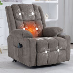 Fauteuil relax �lectrique massage chauffant, dossier et repose - pieds r�glables, 2 poches lat�rales ...