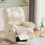 Yoleo ? fauteuil relax �lectrique en velours c�tel� ? dossier et repose - pieds r�glables ? anti - statique ...