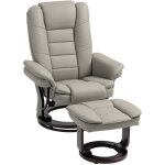 Fauteuil relax inclinable 135� grand confort pivotant 360� avec repose - pieds rev�tement synth�tique ...