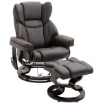 Fauteuil relax marron en simili cuir, fonction inclinable avec repose - pieds intégré - confort et détente ... Fauteuil relax marron en simili cuir, fonction inclinable avec repose - pieds intégré - confort et détente ...