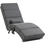 Mh - fauteuil relax massant chauffant design métal chromé tissu Mh - fauteuil relax massant chauffant design métal chromé tissu