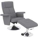 Homcom - fauteuil relax massant inclinable r�glable avec repose - pied pi�tement acier chrom� tissu gris ...