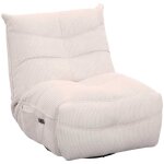 Fauteuil relax pivotant avec fonction rocking - chair velours c�tel� �cru - jumbo