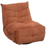 Fauteuil relax pivotant avec fonction rocking - chair velours c�tel� terracotta - jumbo