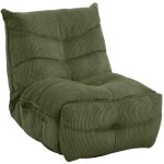 Fauteuil relax pivotant avec fonction rocking - chair velours c�tel� vert - jumbo