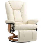 Fauteuils relax pivotant inclinable avec repose - pieds intégré 150 kg simili cuir crème pour le salon ... Fauteuils relax pivotant inclinable avec repose - pieds intégré 150 kg simili cuir crème pour le salon ...