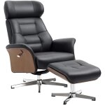 Fauteuil relax avec repose - pied - homcom - dossier inclinable, ttire rglable, pivotant 360 - polyurthan ...