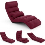 Costway - fauteuil relax salon en faux daim pliable, réglable sur 5 positions chaise de relaxation rembourrée ... Costway - fauteuil relax salon en faux daim pliable, réglable sur 5 positions chaise de relaxation rembourrée ...