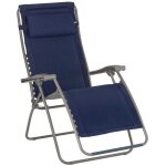 Fauteuil relax transat jardin - chaise longue matelass� z�ro gravit� - rsx clip - sja sunbrella� - bleu ...