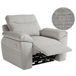 Fauteuil de relaxation �lectrique ross en tissu textur� 3d - gris clair