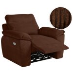 Fauteuil de relaxation �lectrique ross en velours c�tel� - marron