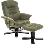 Idimex - fauteuil de relaxation avec repose - pieds charly, en velours ctel vert / noir