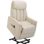 Fauteuil releveur lectrique aide au levage - relaxation - simili cuir beige - 80x94x104cm - pour tlvision ...