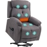 Fauteuil releveur �lectrique - homcom - massage et chauffage - dossier inclinable, ports usb - tissu ...