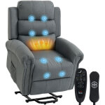 Fauteuil releveur �lectrique - homcom - massage et chauffage, dossier inclinable, ports usb - tissu en ...