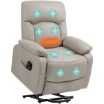 Fauteuil releveur lectrique - homcom - massage et chauffage, dossier inclinable - revtement synthtique ...
