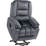 Fauteuil releveur massant chauffant 2 tlcommandes velours gris
