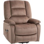 Homcom - fauteuil releveur massant chauffant inclinable repose - pied intgr effet velours marron