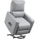 Homcom - fauteuil releveur massant chauffant inclinable - télécommande - tissu technique gris clair Homcom - fauteuil releveur massant chauffant inclinable - télécommande - tissu technique gris clair