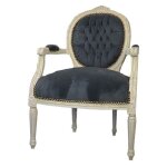 Fauteuil rembourr lgant ludwik pour le salon en blanc et gris