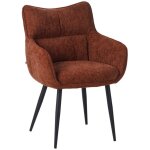 Fauteuil repas lucas tissu terracotta pieds m�tal