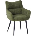 Fauteuil repas lucas tissu vert pieds m�tal