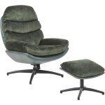 Beliani - fauteuil avec repose - pieds en velours pouf ottoman base unique pivotant vert eide Beliani - fauteuil avec repose - pieds en velours pouf ottoman base unique pivotant vert eide