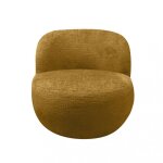 Fauteuil rond en tissu chenille - jaune moutarde - mo