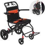 Fauteuil roulant, chaise de transport legere en aluminium pour adultes, facilement pliable avec accoudoirs ... Fauteuil roulant, chaise de transport legere en aluminium pour adultes, facilement pliable avec accoudoirs ...