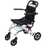 Fauteuil roulant pliable, fauteuil de mobilit� pour personnes �g�es, roues avant rotatives � 360 degr�s ...