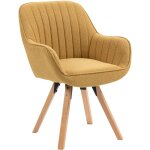 Meubles cosy fauteuil de salle � manger rotatif scandinave carson en tissu jaune