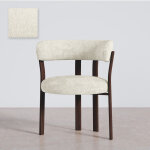 Fauteuil de salon avec accoudoirs rembourr�s en chenille ? pieds effet bois fonc� ? design ergonomique ...