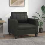 Fauteuil salon confortable, fauteuil de relaxation noir 60 cm similicuir lqd6961 maiosnchic